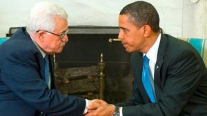 Acting Palestinian Prime Minister Mahmoud Abbas with U.S. President Barack Obama (AFP)