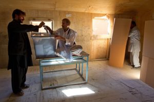 A deserted polling station in Kabul. (Paula Bronstein /Getty Images)