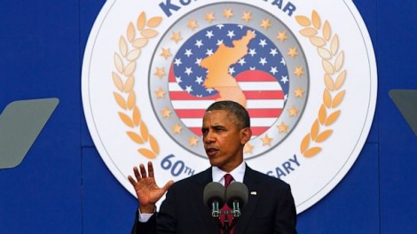 U.S. President Barack Obama speaks about the Korean War on July 27, 2013 (Saul Loeb/AFP/Getty Images)