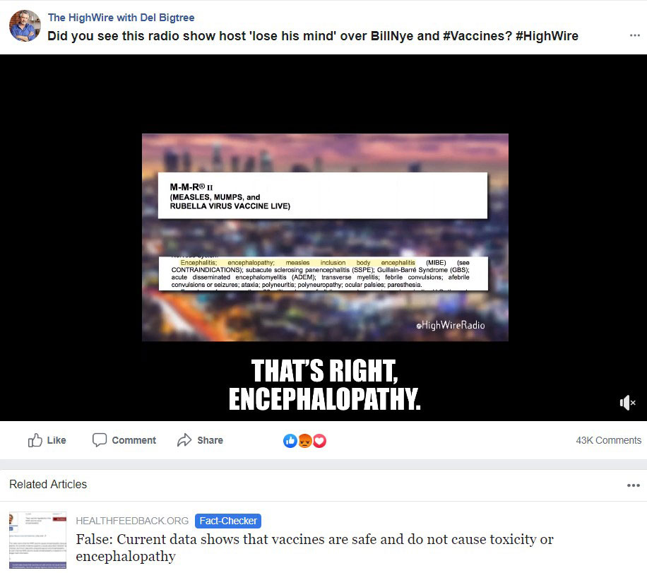 Facebook fact-checker on vaccines