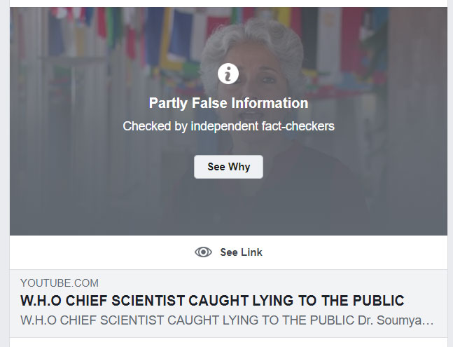 A Facebook "Fact Check" warns users about a truthful video